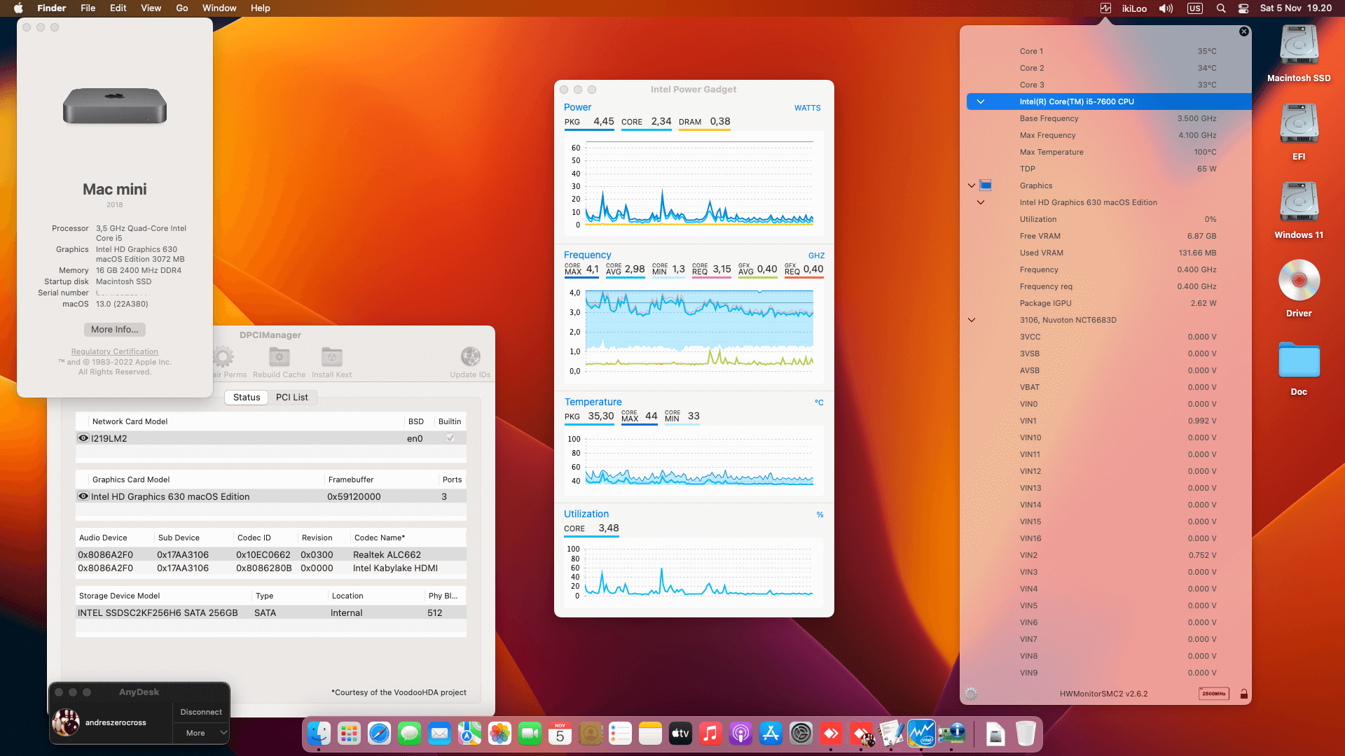 Success Hackintosh macOS Ventura 13.0 Build 22A380 in Lenovo ThinkCentre M910S